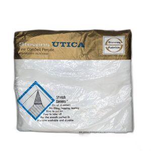 NEW Vintage Stevens Utica Fitted Sheet White 54 x 76 Fine Combed Percale Cotton